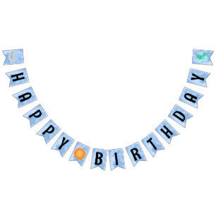 Glückliche Birthday Sonne und Planeten jagen Wimpelkette