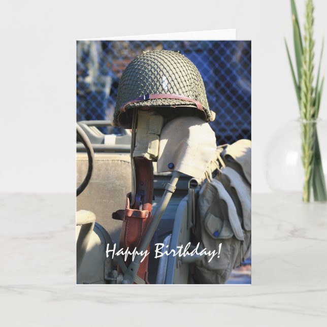 Glückliche Bithday Militärsturzhelm-Grußkarte Karte (Vorderseite)