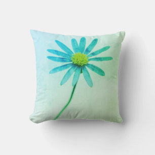 Glückliche Blaue Gänseblume Blumen Kissen Wurf Kis