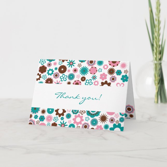 Glückliche Blume Dankeschön Karte (Vorderseite)