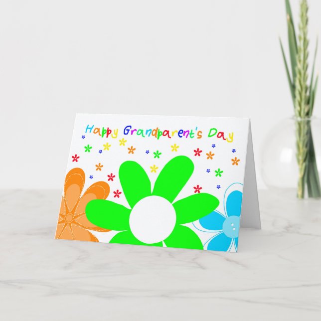 Glückliche Blume Grandelterntagkarte Karte (Vorderseite)