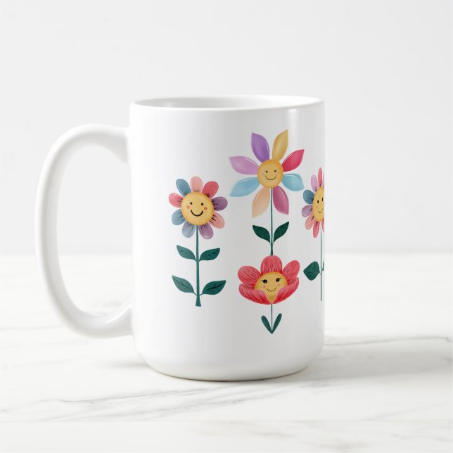 Glückliche Blume Kaffeetasse (Links)
