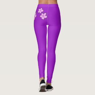 Glückliche Blume - Rosa auf Lila Leggings
