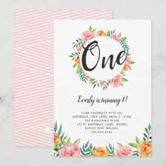 Glückliche Blume zum Geburtstag Einladung