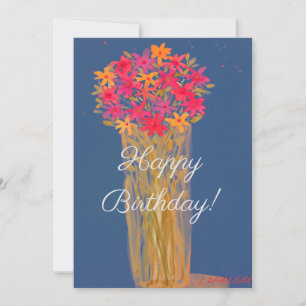 Glückliche Blume zum Geburtstag Wasserfarbe auf Bl Feiertagskarte