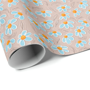 Glückliche Blumen Geschenkpapier