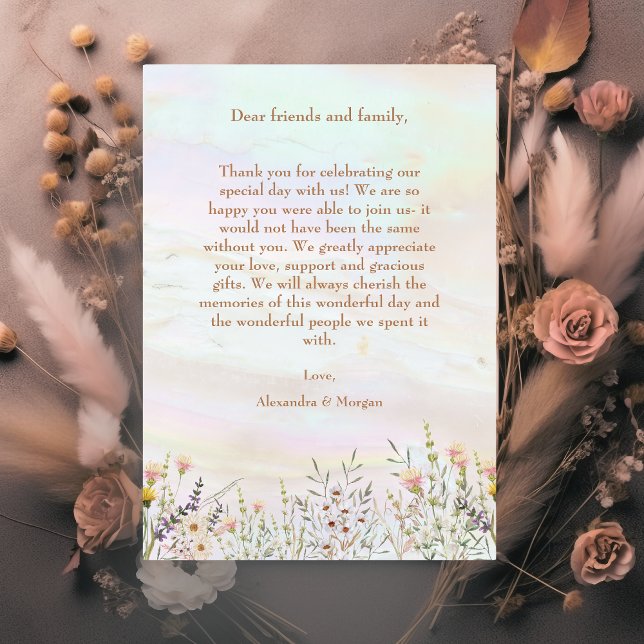 Glückliche Blüten Hochzeit flach Danke Karte (Von Creator hochgeladen)