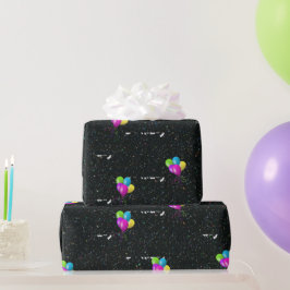 Glückliche Bollons zum Geburtstag auf Glitzer Geschenkpapier