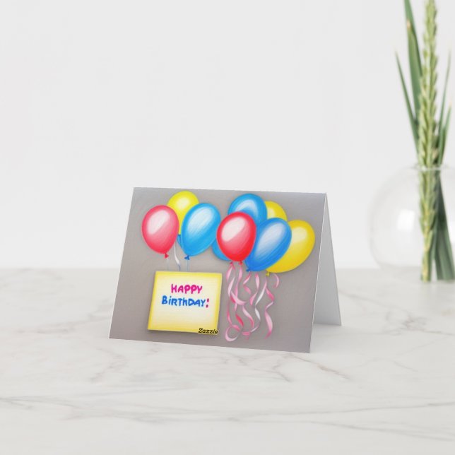 Glückliche Bollons zum Geburtstag Faltenkarte Karte (Rückseite)