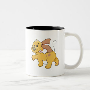 Glückliche braune Hund T-Shirts und Geschenke Zweifarbige Tasse