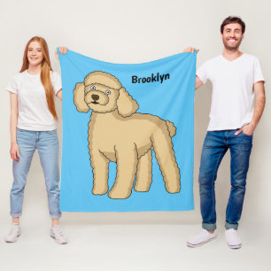 Glückliche braune Pudel-Cartoon-Illustration Fleecedecke