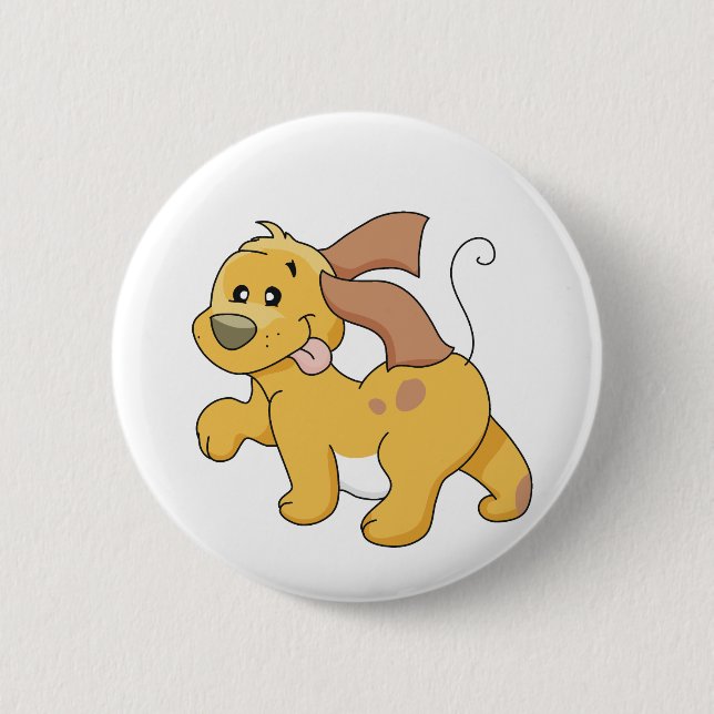 Glückliche Brown-Hundet-shirts und -geschenke Button (Vorderseite)