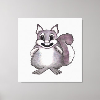 Glückliche Cartoonzeichnung eines Eichhörnchen Leinwanddruck