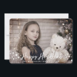 Glückliche Chanukka-Foto-Karte Feiertagskarte<br><div class="desc">Elegante glückliche Chanukka-Foto-Karte. Zusammenpassende Einzelteile der Entdeckung in unserem Geschäft.</div>