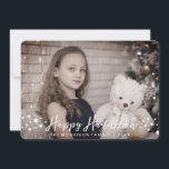 Glückliche Chanukka-Foto-Karte Feiertagskarte<br><div class="desc">Elegante glückliche Chanukka-Foto-Karte. Zusammenpassende Einzelteile der Entdeckung in unserem Geschäft.</div>