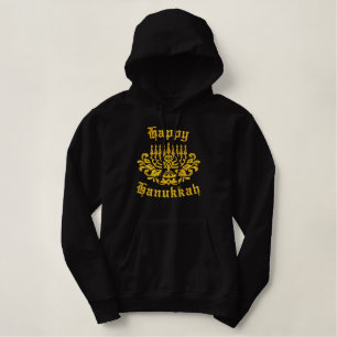 Glückliche Chanukka gestickte Jacke Bestickter Hoodie
