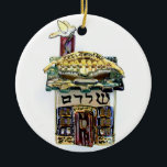 GLÜCKLICHE CHANUKKA-HAUS-FEIERTAGS-VERZIERUNG KERAMIK ORNAMENT<br><div class="desc">MEIN ENTWURF</div>