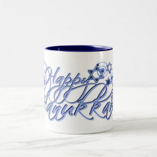 Glückliche Chanukka-Tasse Zweifarbige Tasse