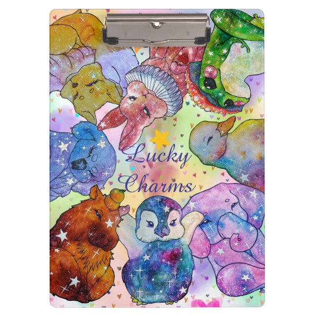 Glückliche Charms Klemmbrett (Vorderseite)