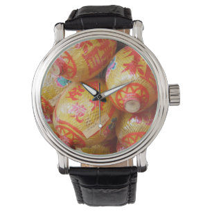 Glückliche chinesische Papierlaternen Armbanduhr