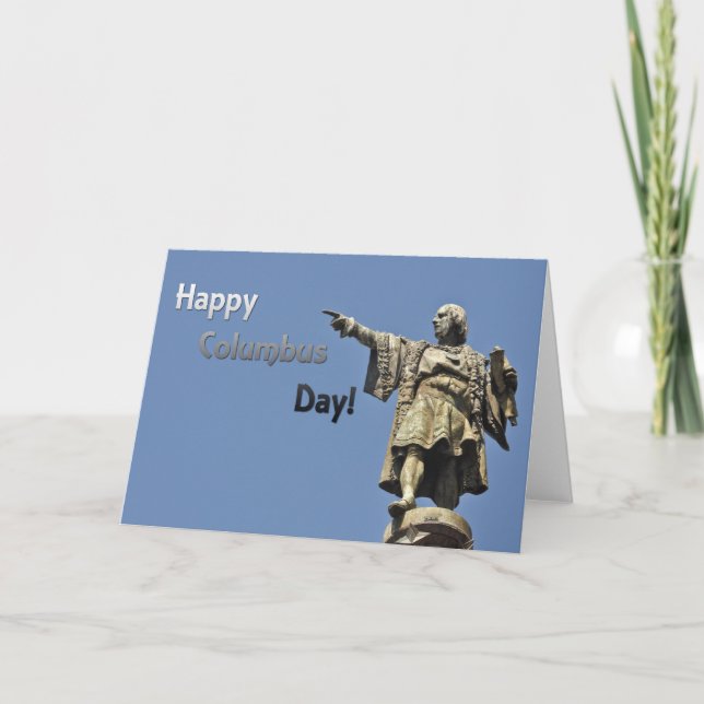 Glückliche Christoph Kolumbus Tagesstatue Karte (Vorderseite)