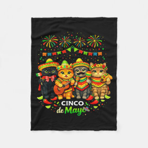Glückliche cinco de mayo Katzen lustige mexikanisc Fleecedecke