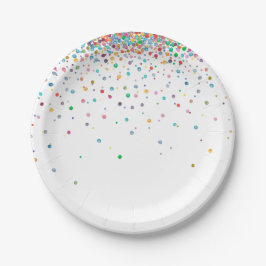 Glückliche Confetti-Punkte Pappteller