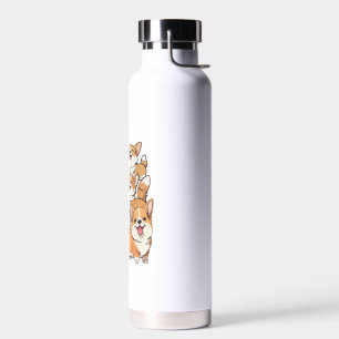 glückliche Corgi-Hunde Trinkflasche