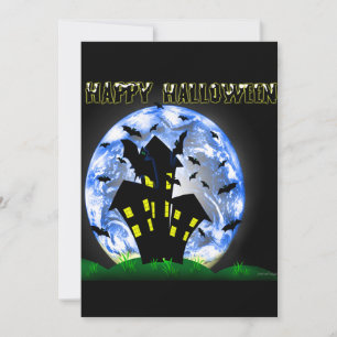 Glückliche Creepy Spuk Haus-Einladung Halloweens Einladung
