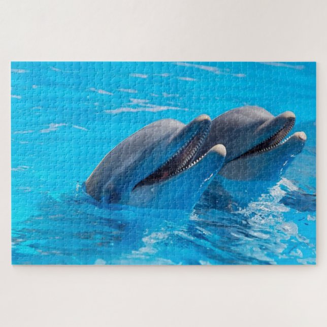 Glückliche Delfine im Wasser (Horizontal)