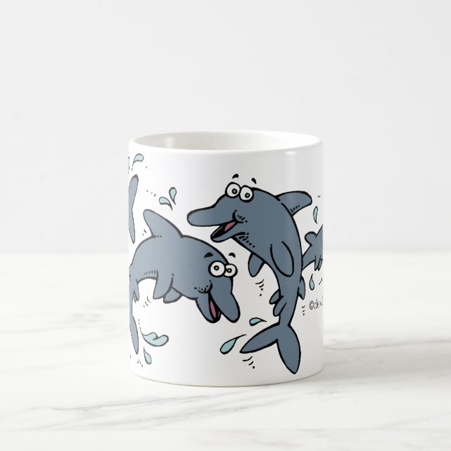 Glückliche Delphin-Tasse Kaffeetasse (Mittel)