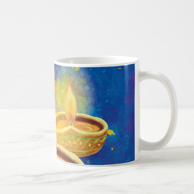 Glückliche Diwali aufschlussreiche Kerzen Kaffeetasse (Rechts)