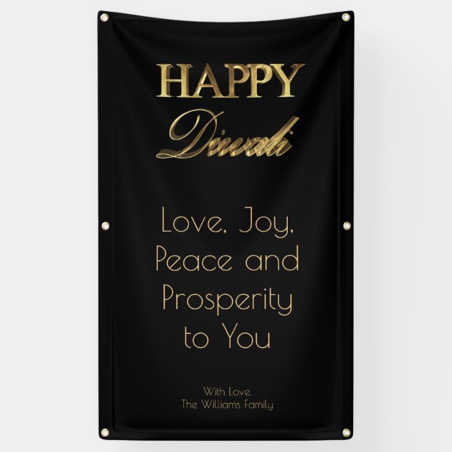 Glückliche Diwali elegante schwarze Banner (Vertikal)