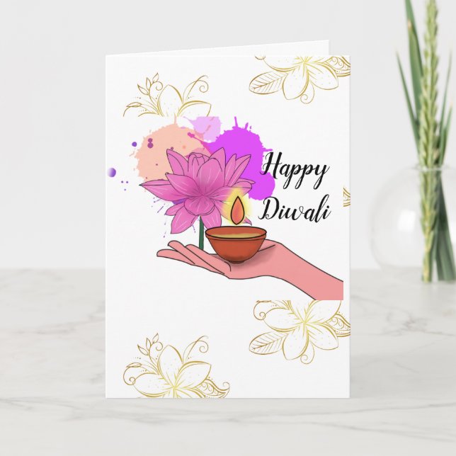 Glückliche Diwali Faltkarte Karte (Vorderseite)