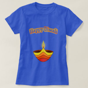 Glückliche Diwali und Diya Lampe T-Shirt