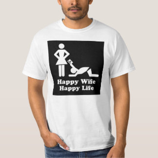 Glückliche Ehefrau-glückliches Leben-Shirt T-Shirt