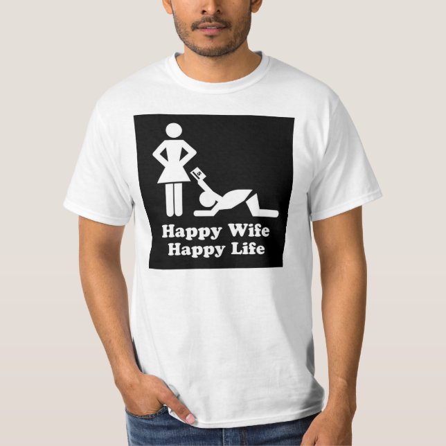 Glückliche Ehefrau-glückliches Leben-Shirt T-Shirt (Vorderseite)