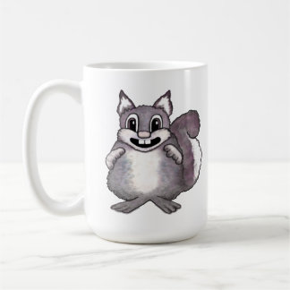 Glückliche Eichhörnchen-Cartoon-Zeichnung Kaffeetasse