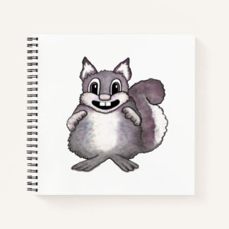Glückliche Eichhörnchen-Cartoon-Zeichnung Notizbuch