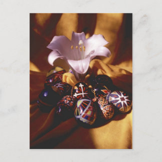 Glückliche Eier Ostern PostCard~Easter/Lilie Feiertagspostkarte