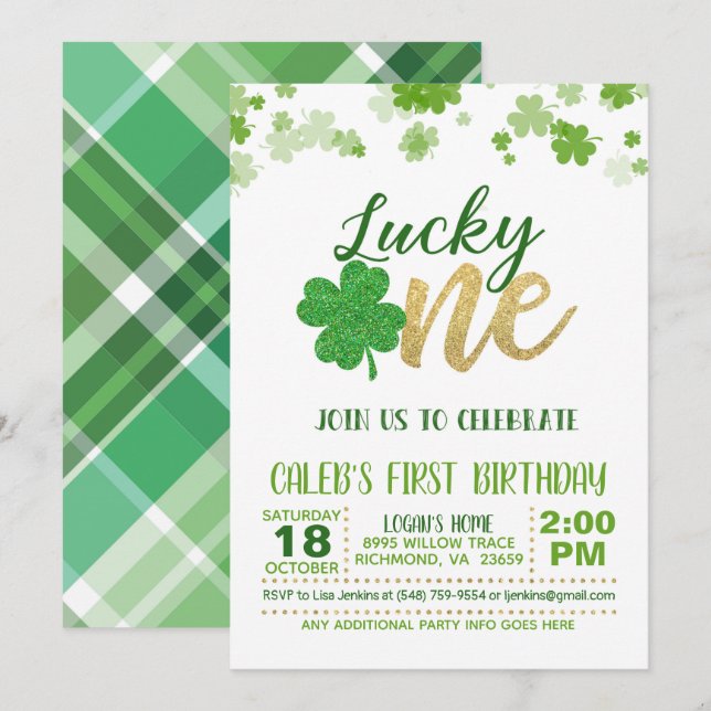 Glückliche Einladung zum Geburtstag (Vorne/Hinten)