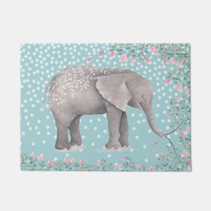 Glückliche Elefant-Aquarell-Illustration Fußmatte