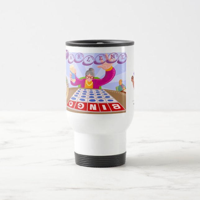 Glückliche Elefant-Bingo-Reise-Tasse Reisebecher (Mittel)