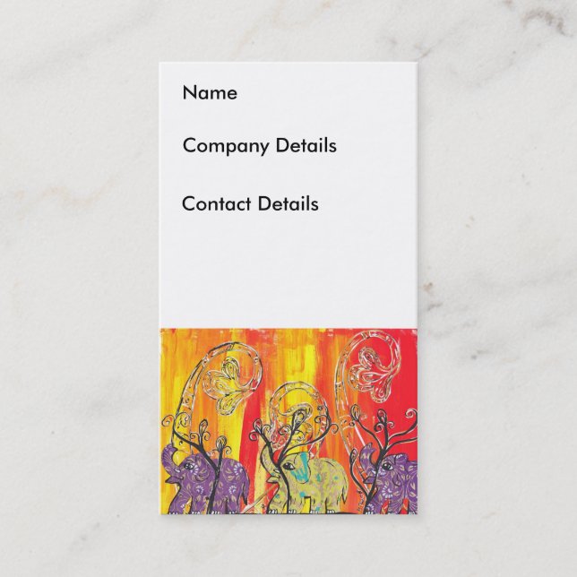 Glückliche Elefant-Parade-Visitenkarten Visitenkarte (Vorderseite)