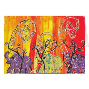 Glückliche Elefant-Paradekarte