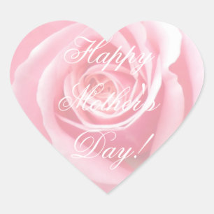 Glückliche elegante weiche rosa Rosen der Mutter Herz-Aufkleber
