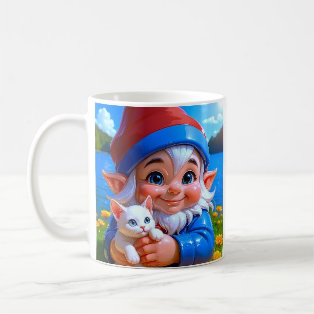 Glückliche Elf Katzen Kaffeetasse (Links)