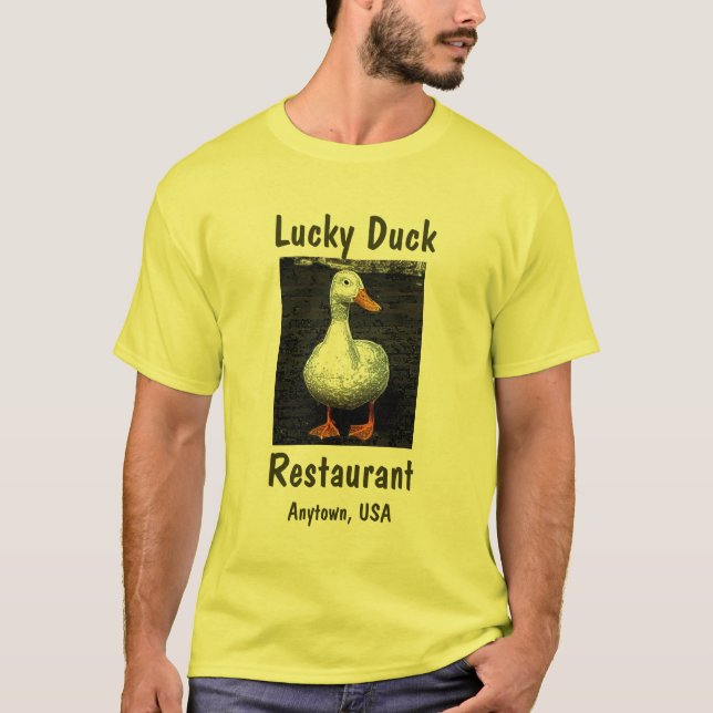 Glückliche Ente, Restaurant, addieren Ihren T-Shirt (Vorderseite)