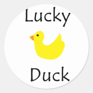 Glückliche Ente Runder Aufkleber