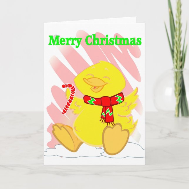Glückliche Enten-Weihnachtskarte Feiertagskarte (Vorderseite)
